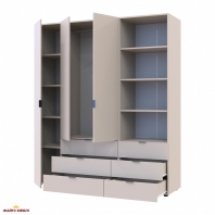 Шафа для одягу Дорос Гелар кашемір 3-х дверна з пеналом 176,2 см