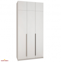 Шкаф Mebelstar Оскар трехдверный с антресолью и ящиками Белый снег 120 см