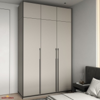 Шкаф Морели R-0016 Рамо 3 дверный кашемир со штангой и полками 150см