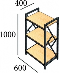 Стеллаж 3 полки Ромбо 