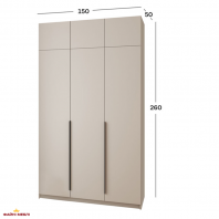 Шафа Mebelstar Оскар трьохдверна з антресоллю Кашемір 150 см