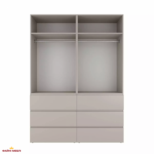 Шкаф распашной комбинированный четырёхдверный Art In Head №10 Light, ширина 160 см 6 Шкаф распашной комбинированный четырёхдверный Art In Head №10 Light, ширина 160 см 6