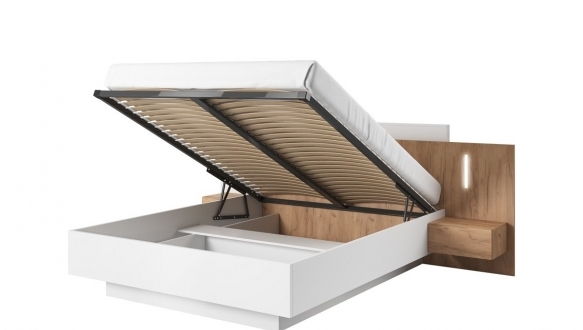 Кровать 160 с тумбами прикроватными и LED 3D 0 Кровать 160 с тумбами прикроватными и LED 3D 0