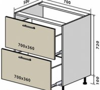 №45 Тумба нижняя ящики 70 Люкс RODOS