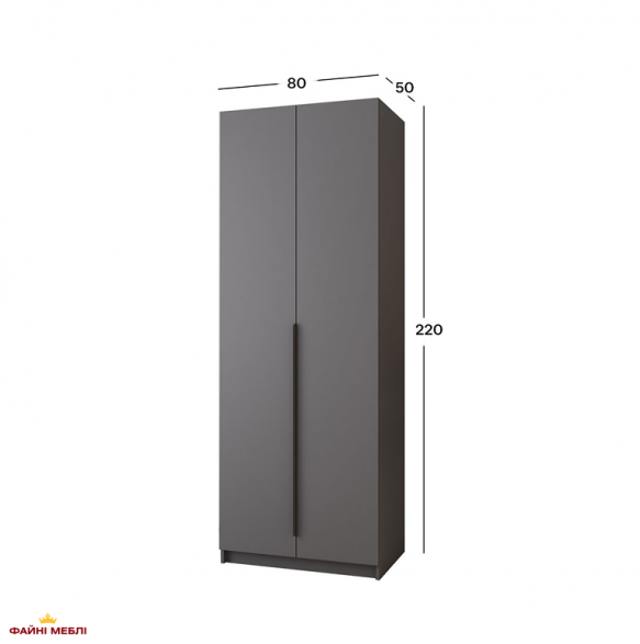 Шкаф Mebelstar Оскар двухдверный Антрацит 80 см 2