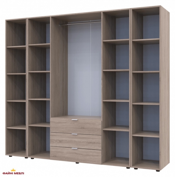 Шафа Дорос Гелар дуб сонома з 2 Етажерками 4-х дверна 231,4 см 3