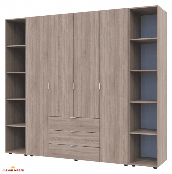 Шафа Дорос Гелар дуб сонома з 2 Етажерками 4-х дверна 231,4 см 4