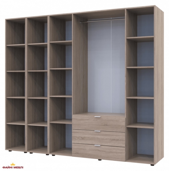 Шафа Дорос Гелар дуб сонома з 2 Етажерками 4-х дверна 231,4 см 0