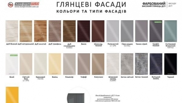 Кухонний комплект Фарбований високий глянець 2,8 м 3