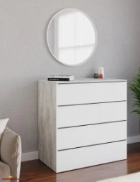 Комод бетон/белый ТХ005