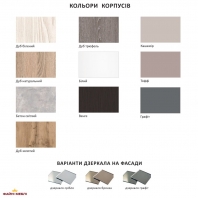 Угловой шкаф-купе 1,3м двухдверная бронза графит худмат