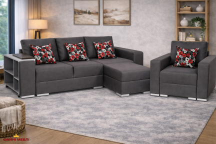 Модульний кутовий диван єврокнижка Лоренцо Меблі Стиль