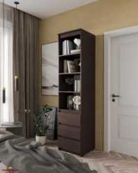 Шафа Морелі Т219 венге темний з полицями та шухлядами 50 см