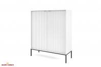 Комод высокий Белый/Черные ножки K104 Nova