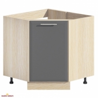 Тумба-мойка Н90х90.82.1Д угловая Хай-Тек глянец перламутр