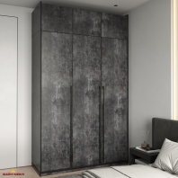 Шкаф Морели R-0015 Рамо 3 дверный бетон темный с полками 150 см