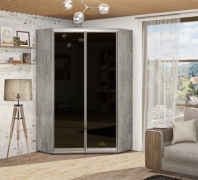 Угловой шкаф-купе 1,3 м ДСП с цветным стеклом