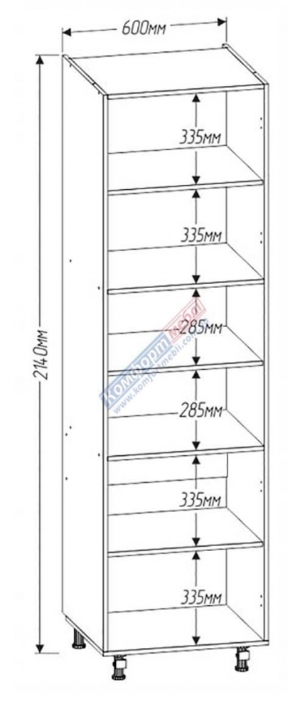 Шкаф П60.214.4Д В.1 под духовку или микроволновку Хай-Тек глянец перламутр 0