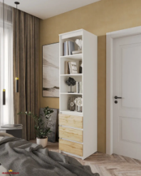 Шафа Морелі Т219 білий/аппалачі з полицями та шухлядами 50 см