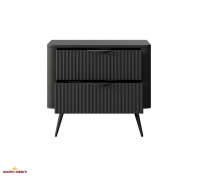 Тумба прикроватная 2S Черный/Черные ножки Lante