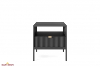 Тумба приліжкова Чорний/Чорні ніжки S54 Nova