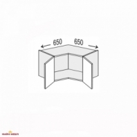 Секція верхня КутВ 90° 650х650/360 2дв Міленіум WG