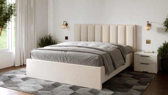 Кровать деревянная DrevKO Ирена с подьемным механизмом и нишей для белья Массив Бук