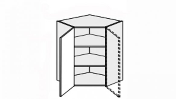 Секція верхня права КутВ 45° 650х650/720 1дв Pro Blum Міленіум WG