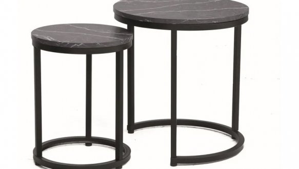 Журнальный столик Hola черный эффект мрамора/черный