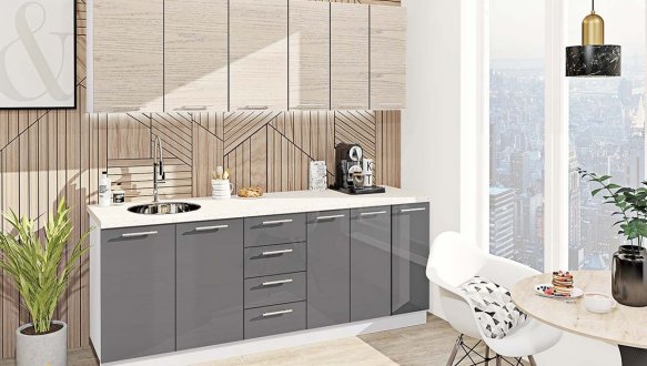 Кухонний комплект Фарбований високий глянець 2,1 м 3