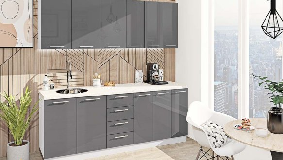 Кухонний комплект Фарбований високий глянець 2,1 м 7