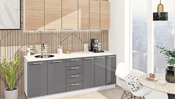 Кухонний комплект Фарбований високий глянець 2,1 м 6