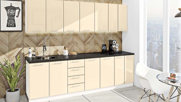 Кухонный комплект Окрашенный высокий глянец 2,2м 2