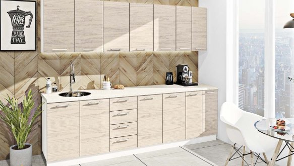 Кухонный комплект Окрашенный высокий глянец 2,6м 5