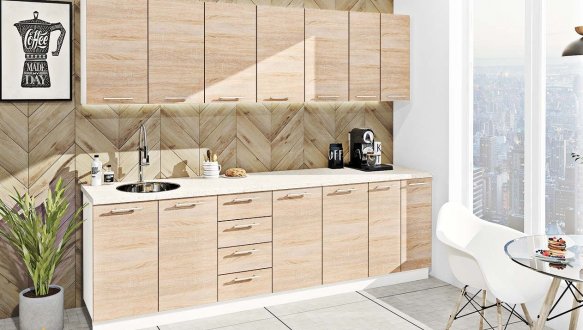 Кухонный комплект Окрашенный высокий глянец 2,6м 6