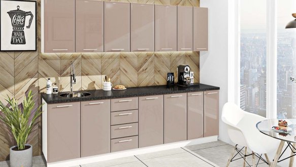 Кухонный комплект Окрашенный высокий глянец 2,2м 8