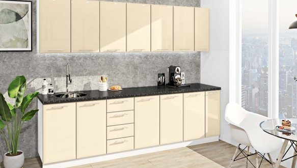 Кухонний комплект Фарбований високий глянець 2,7 м 4