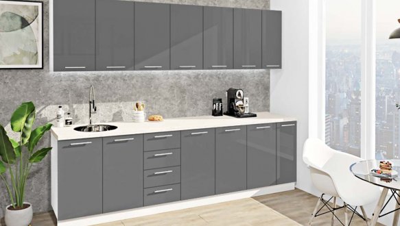 Кухонний комплект Фарбований високий глянець 2,7 м 9