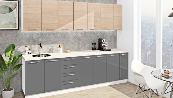 Кухонний комплект Фарбований високий глянець 2,7 м 8