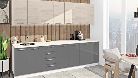 Кухонний комплект Фарбований високий глянець 2,8 м 5