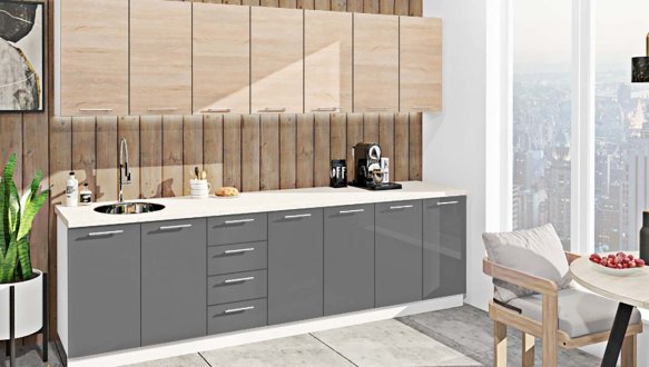 Кухонний комплект Фарбований високий глянець 2,8 м 7