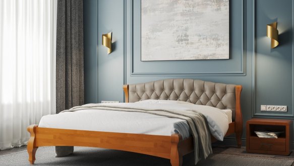 Кровать деревянная ArborDrev Корона Сосна / Бук 2