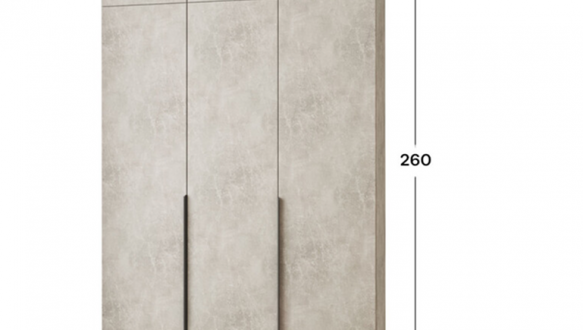 Шкаф Mebelstar Оскар трехдверный с антресолью Бетон 150 см 2