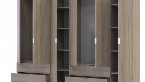 Шкаф Дорос Гелар дуб сонома 6 дверной 232,5 см 0