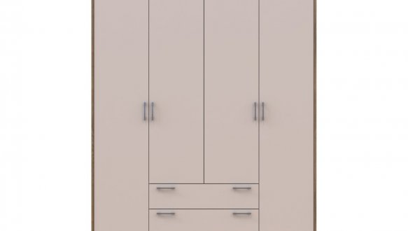 Шкаф Doros Ронди 4-дверный с ящиками 160 см Дуб Артизан / Кашемир 4