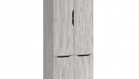 Шкаф 4Д Світ Меблів Локи 2 дверный артвул белый 100 см