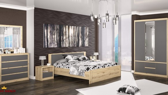 Шкаф 4Д2Ш Mebel Service Доминика 4 дверный серый 186 см 0