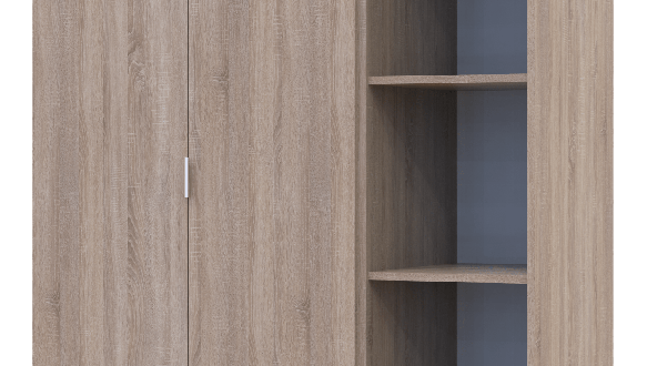 Шкаф Дорос Гелар дуб сонома с Этажеркой 2-х дверный 115,7 см