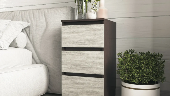 Тумба приліжкова Moreli T216 Венге темний/Бетон