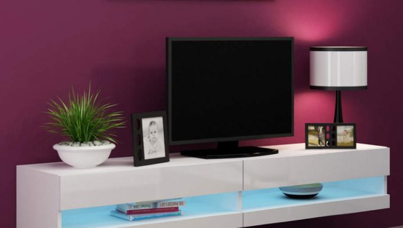 Тумба під ТВ Vigo/ Віго RTV180 Білий мат/Білий глянець Cama Ширина 180